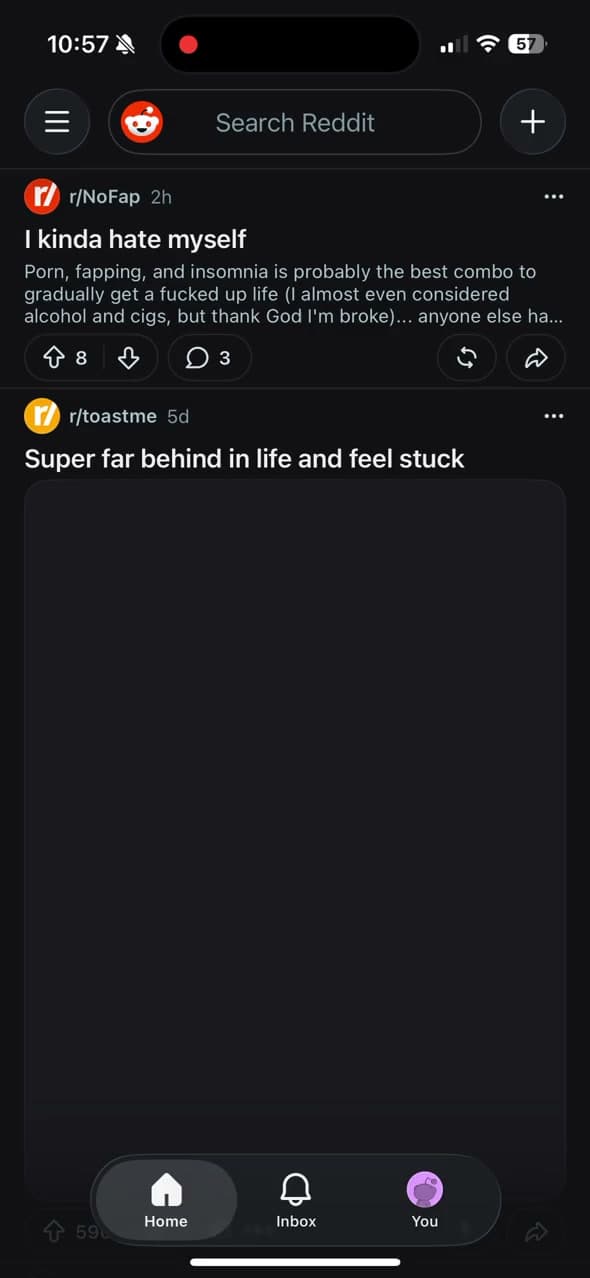 Reddit with a media filter preview